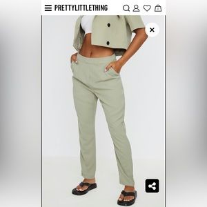 PrettyLittleThing Sage Tailored Pants